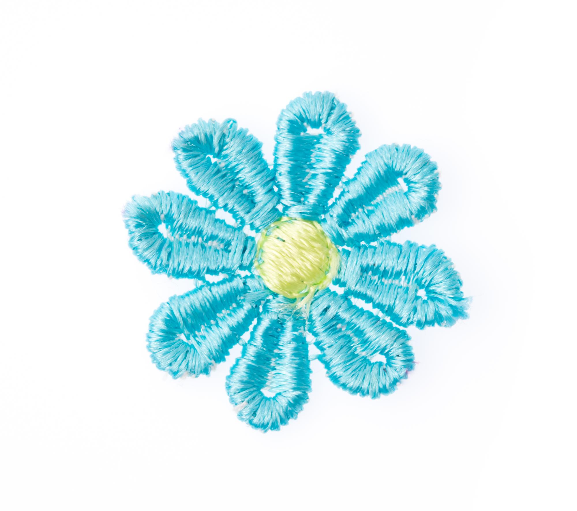 floral embroidered patch close-up